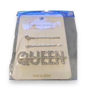 💚Silver Crystal Rhinstone Hair Pins 3pc Set